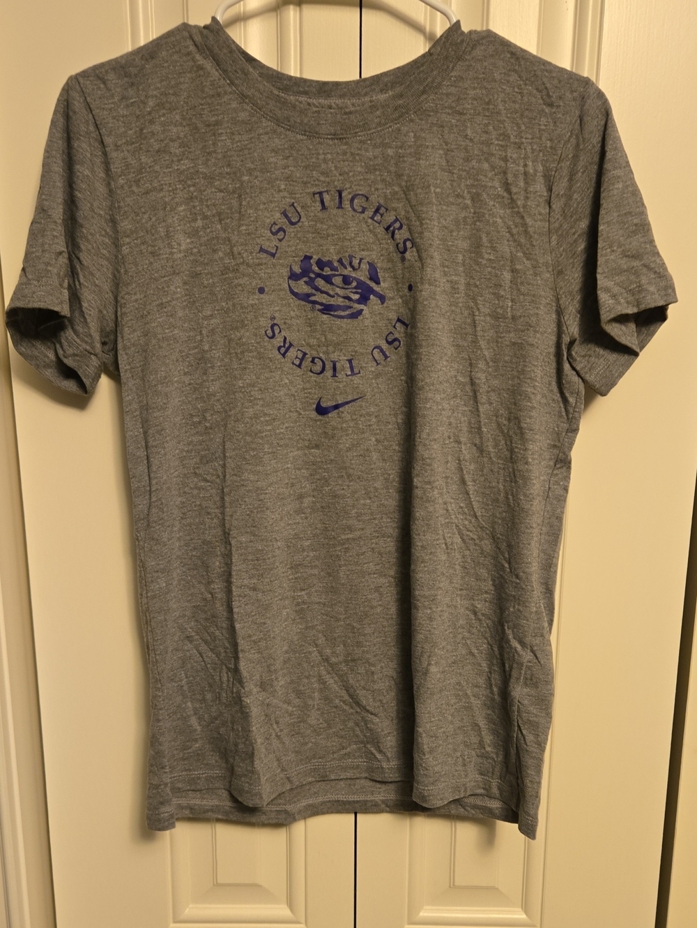 Nike Gray LSU Tigers Short-Sleeve Tee with Purple Logo